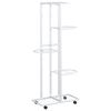 vidaXL Blumenst&auml;nder 5-Etagen mit Rollen 44x23x100 cm Wei&szlig; Eisen