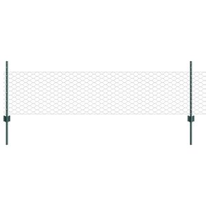 vidaXL Sechseckzaun mit Pfosten 100 x 0,5 m PVC-beschichteter Stahl