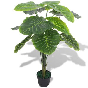 vidaXL K&uuml;nstliche Taro Pflanze mit Topf 85 cm Gr&uuml;n
