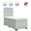 vidaXL Boxspringbett mit Matratze Hellgrau 100x200 cm Samt