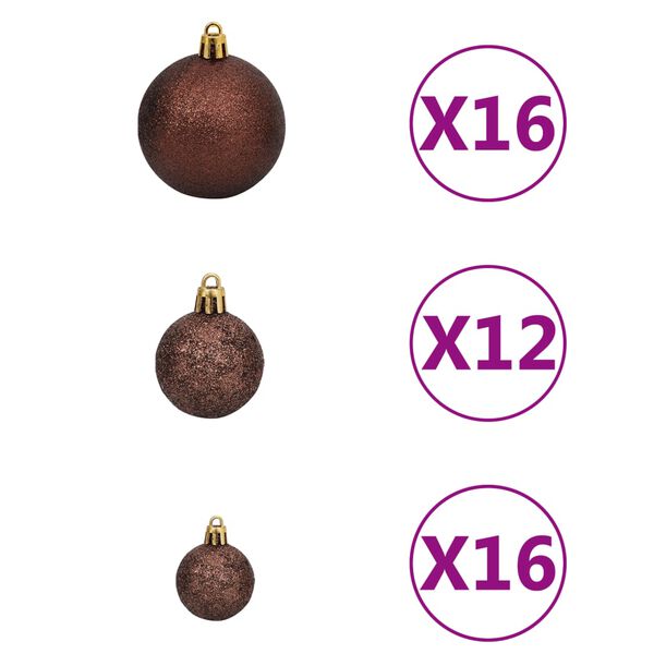 vidaXL 100-tlg. Weihnachtskugel-Set 3/4/6 cm Braun/Bronze/Golden