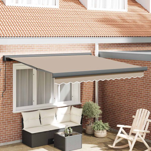vidaXL Einziehbare Markise Beige 350 x 250 cm Stoff und Metall