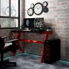 vidaXL Gaming-Schreibtisch mit LED Y-Gestell Schwarz Rot 110x60x75 cm