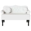 vidaXL Chesterfield Bank mit Kissen Wei&szlig; 120,5 x 65 x 75 cm Kunstleder