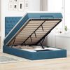 vidaXL Ottoman-Bett mit Matratzen Dunkelblau 120x200 cm Samt