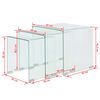 vidaXL Dreiteiliges Satztisch-Set aus geh&auml;rtetem Glas Transparent
