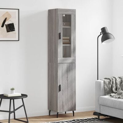 vidaXL Highboard Grau Sonoma 34,5x34x180 cm Holzwerkstoff