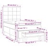 vidaXL Boxspringbett mit Matratze Dunkelgrau 90x200 cm Stoff