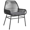 vidaXL Garten Essgruppe mit Kissen 5 pcs Schwarz Poly-Rattan