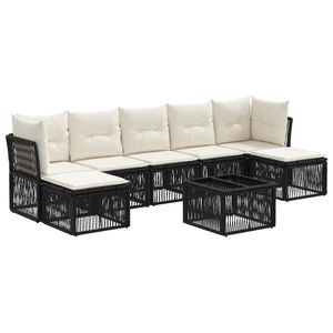 vidaXL Gartensofa-set 8 stk. Schwarz Poly-Rattan