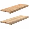 vidaXL Treppenstufen 2 Stk. Unbehandelt 80x25x2 cm Massivholz Eiche