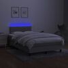 vidaXL Boxspringbett mit Matratze & LED Hellgrau 120x200 cm Stoff