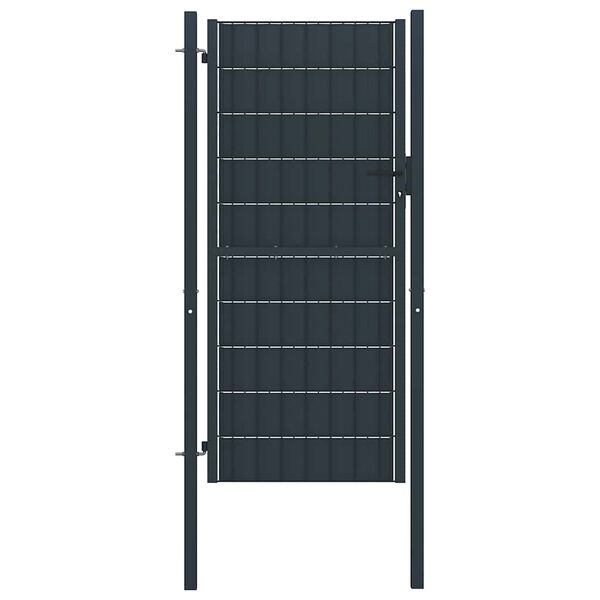 vidaXL Gartentor aus PVC und Stahl 100 x 204 cm Anthrazit