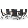 vidaXL 7-tlg. Garten-Essgruppe Schwarz und Braun Poly Rattan