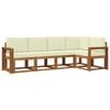 vidaXL Outdoor-Sofagarnitur 5 stk. Natur und Creme