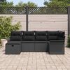 vidaXL Gartensofa-set mit Kissen mit Speicher 6 pcs Poly Rattan