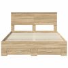 vidaXL Bettrahmen mit Kopfteil Sonoma-Eiche 135 x 190 cm Holzwerkstoff