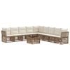 vidaXL Gartensofa-set 10 pcs Beige Poly-Rattan