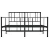 vidaXL Bettgestell mit Kopf- und Fu&szlig;teil Metall Schwarz 150x200 cm