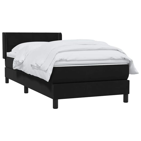 vidaXL Boxspringbett mit Matratze Schwarz 80x220 cm Samt