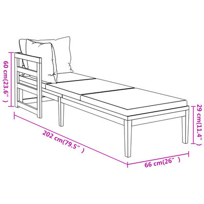 vidaXL 3-tlg. Garten-Lounge-Set mit Cremeweißen Kissen Massivholz Akazie