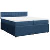 vidaXL Boxspringbett mit Matratze Blau 200x200 cm Stoff