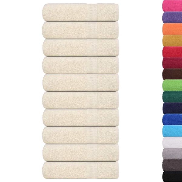 vidaXL Badet&uuml;cher FROGN 10 Stk. Creme 100x150 cm 360 g/m&sup2;