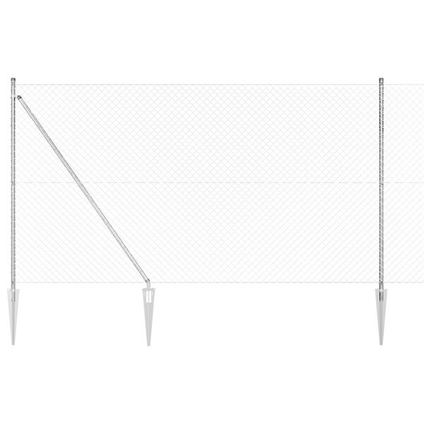 vidaXL Zaunpfosten Silber 10 x 1,5 m (40 x 40 mm Maschen) Stahl