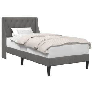 vidaXL Bettrahmen mit Kopfteil Dunkelgrau 90 x 190 cm Samt