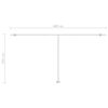 vidaXL Markise Manuell Einziehbar mit LED 600x300 cm Anthrazit