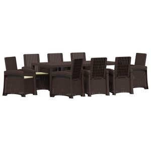 vidaXL Garten Essgruppe 9 stk. Braun und Creme PP