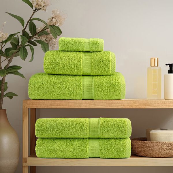 vidaXL Premium-Duscht&uuml;cher SOLUND 10 Stk. Apfelgr&uuml;n 70x140 cm 600 g/m&sup2;