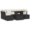 vidaXL Gartensofa-set 7 Stk. Schwarz Poly-Rattan