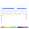 vidaXL LED Kopfteil Wei&szlig; Kunstleder