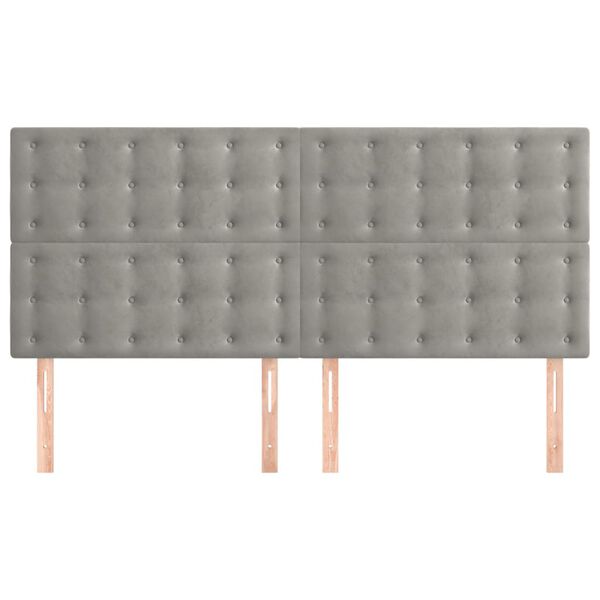 vidaXL Kopfteil Hellgrau 180x5x118/128 cm Samt