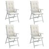 vidaXL Hochlehner-Auflagen 4 Stk. Melange Creme 120x50x4 cm Stoff