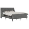 vidaXL Bettgestell mit Matratze Dunkelgrau 137 x 190 cm Samt