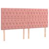 vidaXL Boxspringbett mit Matratze & LED Rosa 200x200 cm Samt