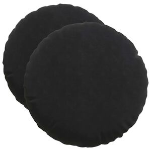 vidaXL Sitzkissen 2 St&uuml;ck Schwarz &Oslash; 50 x 19 cm Samt