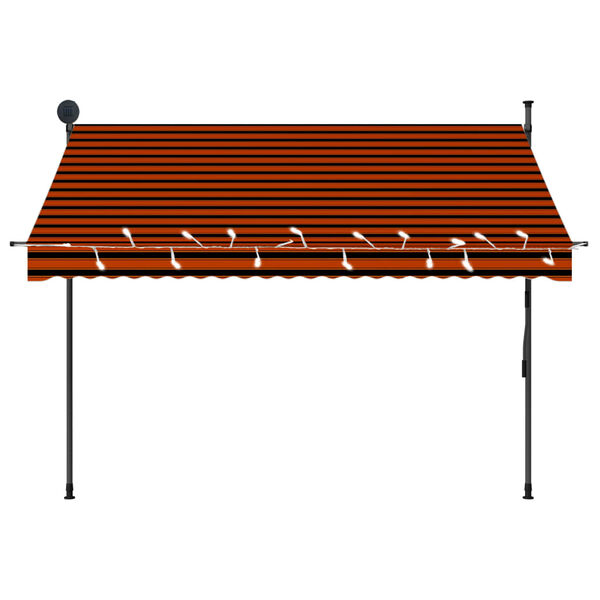 vidaXL Einziehbare Markise Handbetrieben mit LED 250 cm Orange Braun