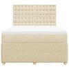 vidaXL Boxspringbett mit Matratze Creme 160x200 cm Stoff
