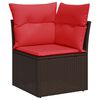 vidaXL | Garten-Sofa | mit Kissen Braun 62 x 62 x 69 cm Poly-Rattan