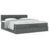 vidaXL Ottoman-Bett mit Matratze Dunkelgrau 200x200 cm Stoff