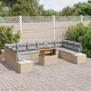 vidaXL Garten-Sofa-Set mit Speicher 11 pcs Beige Poly Rattan