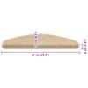 vidaXL Stufenmatten 15 Stk. 65x21x4 cm Hellbeige Halbrund Gro&szlig;