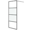 vidaXL Duschwand f&uuml;r Walk-In Dusche Schwarz 80x195 cm ESG Halbmattiert