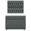 vidaXL Boxspringbett mit Matratze Dunkelgrau 90x190 cm Stoff