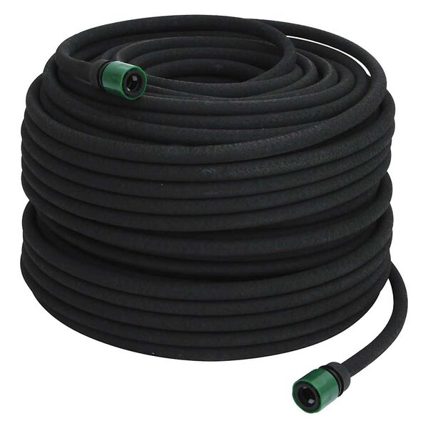 vidaXL Tropfschlauch Schwarz 0,6" 100 m Gummi