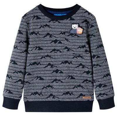 Kinder-Sweatshirt Marineblau Melange 140