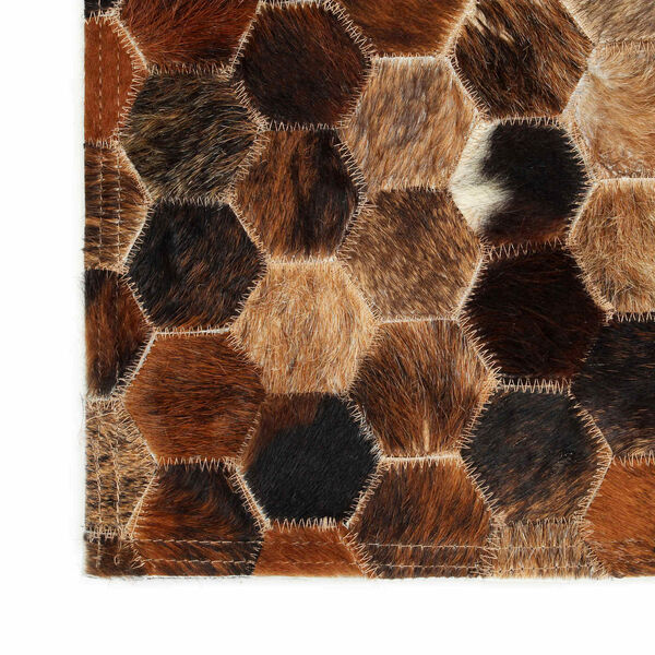 vidaXL Lederteppich mit Kuhhaut-Patchwork Braun 170 x 120 cm Leder